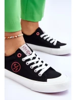 Dámské Cross Jeans Fabric Sneakers LL2R4044 Černé Dámské Cross Jeans Fabric Sneakers LL2R4044 Černé