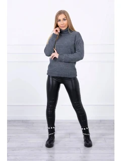 Svetr s rolákem S2020-16 tmavě šedý - Kesi