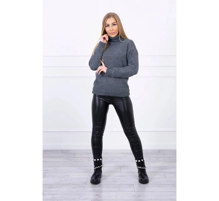Svetr s rolákem S2020-16 tmavě šedý - Kesi