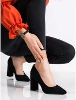 Klasické lodičky dámské černé na širokém podpatku Klasické lodičky dámské černé na širokém podpatku