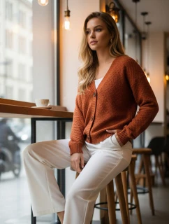 Dámský červený svetr CHICLINE FashionStreet MY2418