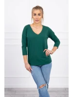 Halenka s výstřihem do V zelená