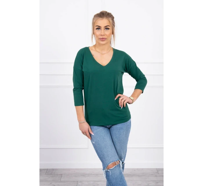 Halenka s výstřihem do V zelená