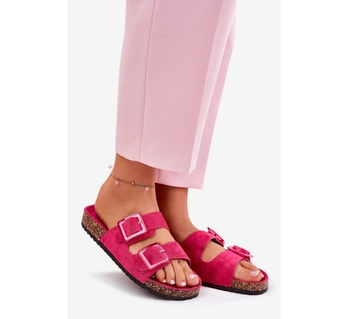 Dámské sandály s prvky na korkové podrážce fuchsie model 21688487 - Boto Dámské sandály s prvky na korkové podrážce fuchsie model 21688487 - Boto