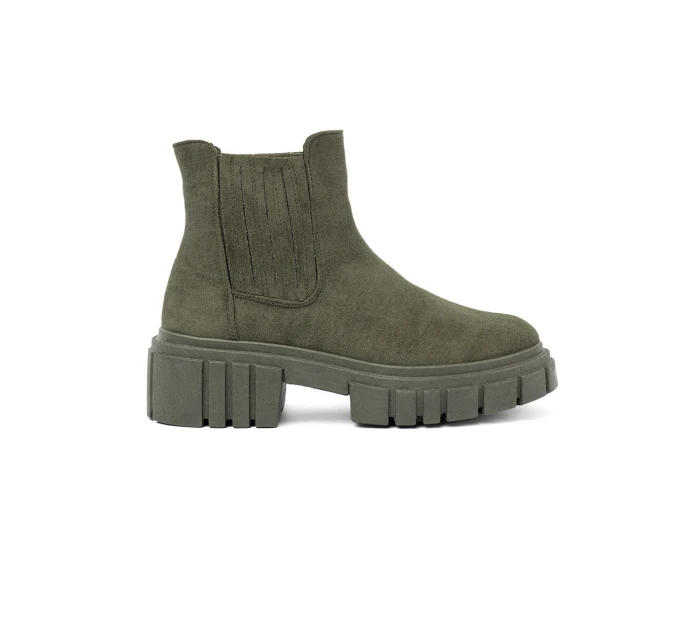 Trendy kotníčkové boty zelené dámské platforma Trendy kotníčkové boty zelené dámské platforma