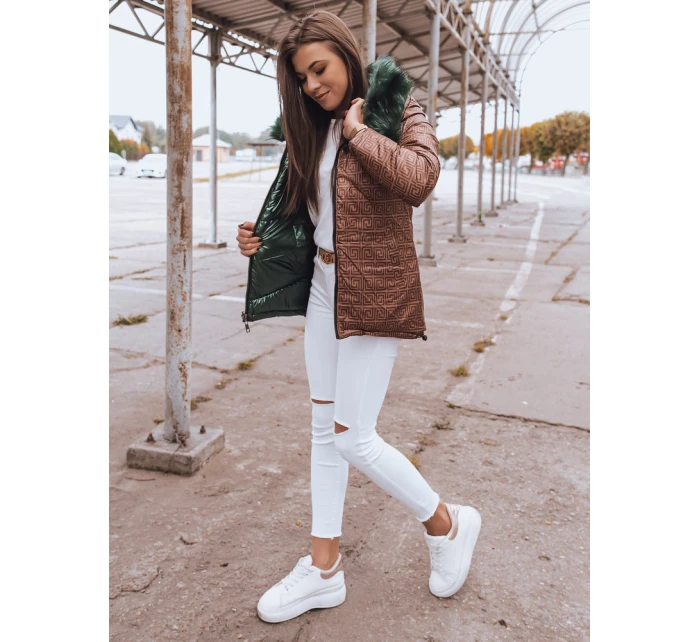 Dámská prošívaná zimní bunda zelená Dstreet model 21963924 - FashionStreet