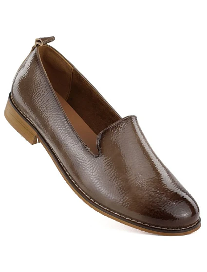 Dámské lakované boty lords beige Potocki 19337