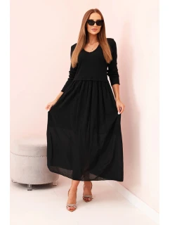 Šaty dlouhé na ramínka švestková