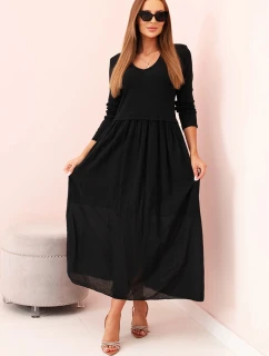 Šaty dlouhé na ramínka švestková