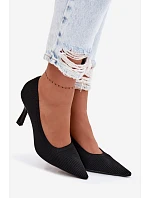 Materiálové Podpatky Lodičky Černé model 22102879 - Boto Materiálové Podpatky Lodičky Černé model 22102879 - Boto