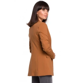 B102 Otevřené sako z bavlněné příze - karamelové