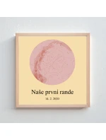 Personalizovaný plakát v rámu - čtverec 20x20 - hvězdná mapa