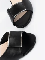 Stylové černé dámské  sandály na širokém podpatku