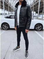 Pánská kožená bunda černá FashionStreet TX4710 Pánská kožená bunda černá FashionStreet TX4710