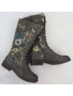 Dámské nepromokavé šněrovací boty šedé model 21905850 - Rieker Dámské nepromokavé šněrovací boty šedé model 21905850 - Rieker