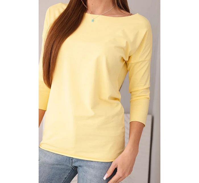 Dámská halenka s lodičkovým výstřihem citronová