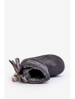 Dětské Teplé Sněhule S mašlí Šedé Snowis Dětské Teplé Sněhule S mašlí Šedé Snowis