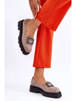 Pohodlné semišové mokasíny béžové model 21613237 - Boto