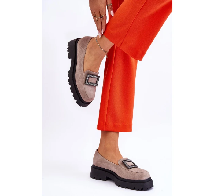 Pohodlné semišové mokasíny béžové model 21613237 - Boto