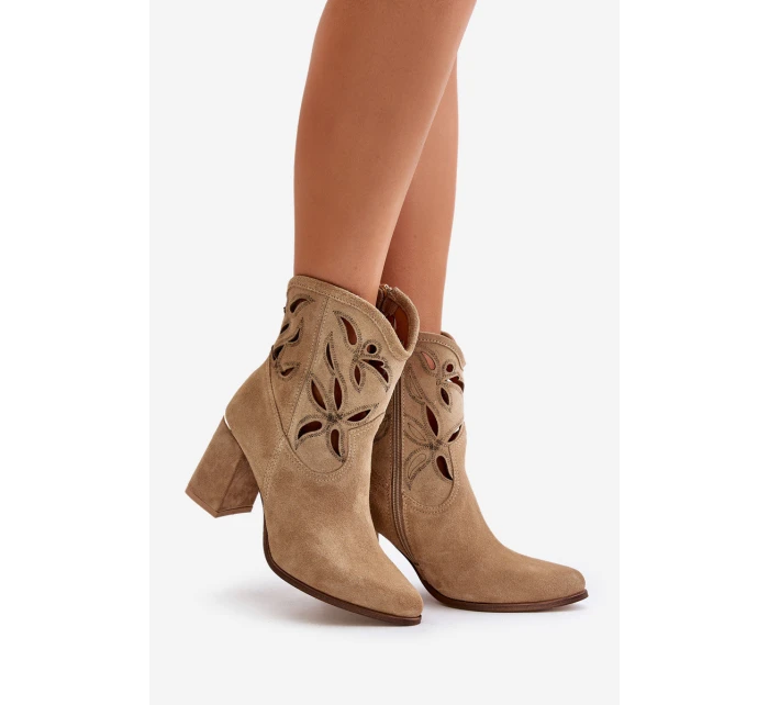 Semišové Botky Na Podpatku Béžové Lewski model 21672760 - Boto Semišové Botky Na Podpatku Béžové Lewski model 21672760 - Boto