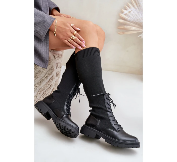 Zateplené Kozačky Se Sockenovým Svrškem Černé Iranel