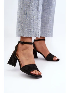Dámské sandály na vysokém podpatku vyrobené z Eco Suede Black Upttima