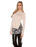 Dámská tunika 2v1 Tmavě modrá s ecru  model 20913283 - Koucla