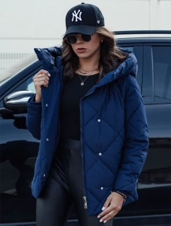 Dámská prošívaná zimní bunda COZYLUX s kapucí tmavě modrá FashionStreet TY4557