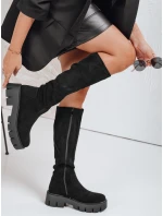 Dámské semišové boty na platformě černé FashionStreet ZY1103