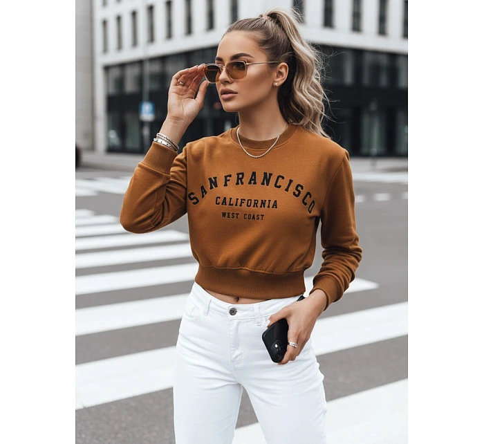 SAN FRANCISCO dámská mikina s potiskem hnědá FashionStreet BY1565
