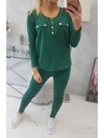 Sada s knoflíkovým výstřihem zelené barvy Sada s knoflíkovým výstřihem zelené barvy