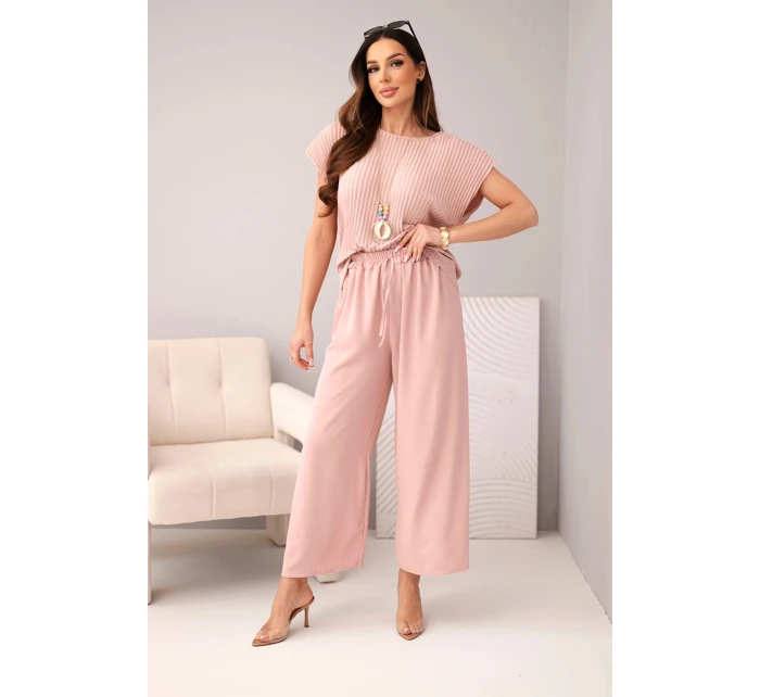 Komplet z  + spodnie tmavě pudrově růžová model 22010202 - K-Fashion