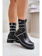 Lakované Kotníkové Boty Se Zdobením Černé Kikizelle Lakované Kotníkové Boty Se Zdobením Černé Kikizelle