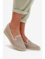 Dámské perforované polobotky Béžové model 22027639 - Boto Dámské perforované polobotky Béžové model 22027639 - Boto