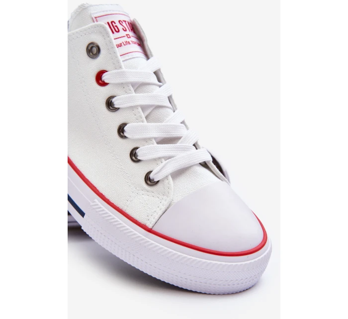 Big Star nízké pánské bílé tenisky model 21501772 - Big Star Shoes Big Star nízké pánské bílé tenisky model 21501772 - Big Star Shoes