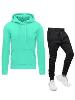 Pánské mátové a černé tepláky od Dstreet AX0642z