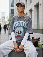 ZAKUANI dámské tričko s potiskem graphite FashionStreet RY2633 ZAKUANI dámské tričko s potiskem graphite FashionStreet RY2633