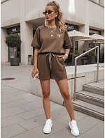 Letni komplet damski masełko z miękkiej wiskozy brązowy FashionStreet AY1188 Letni komplet damski masełko z miękkiej wiskozy brązowy FashionStreet AY1188