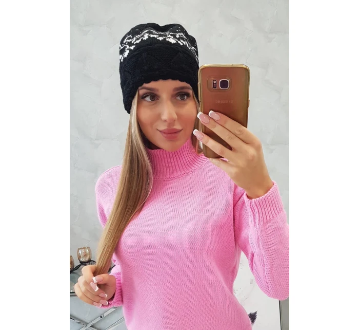 Dámská čepice Kira K374 black+white Dámská čepice Kira K374 black+white