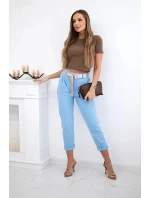 Kalhoty Puntor s páskem modrý Kalhoty Puntor s páskem modrý