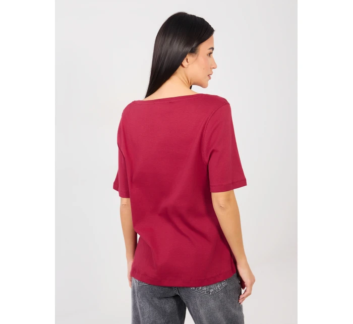 T shirt RV TS model 21888959 bordowy - FPrice T shirt RV TS model 21888959 bordowy - FPrice