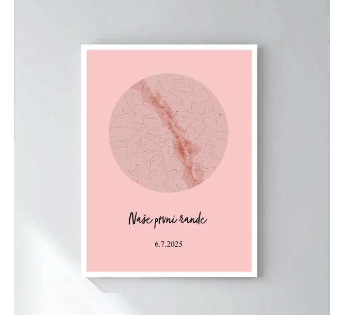 Personalizovaný plakát v rámu - 50x70 - hvězdná mapa
