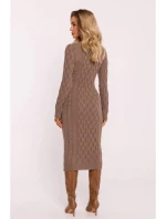 Dámské svetrové šaty M824 Cappuccino - MOE