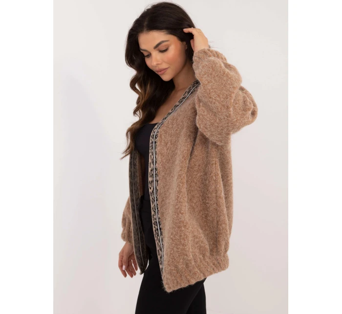 Dámský svetr / kabátek DHJ NA A8500.11P Hnědá melanž - FPrice