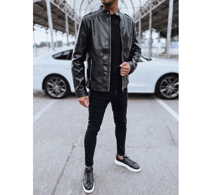 Pánská kožená bunda černá model 21978821 - Dstreet