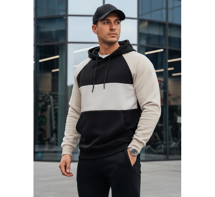 Pánská základní mikina s kapucí s a černými pruhy Dstreet model 21986006 - FashionStreet