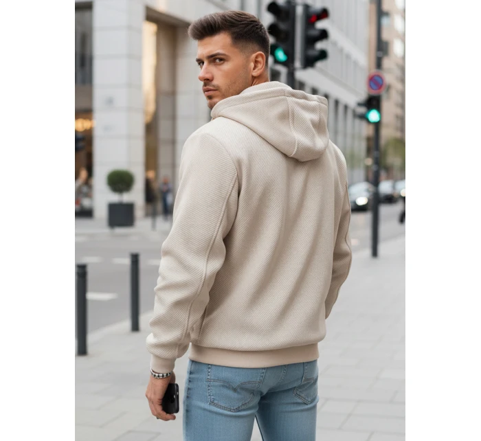 Pánská přechodná bunda s kapucí béžová FashionStreet TX5030