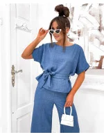 Světle modrý dámský letní dvoudílný komplet model 21151860 - Moon