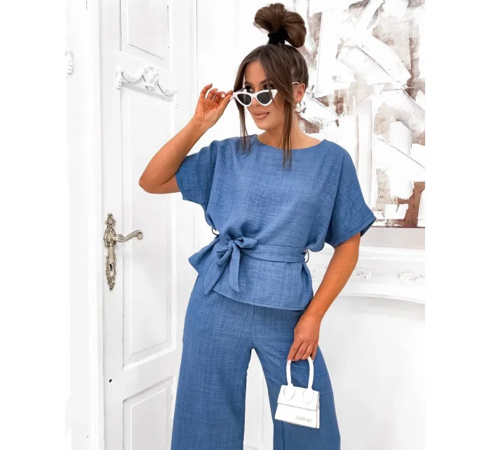 Světle modrý dámský letní dvoudílný komplet model 21151860 - Moon