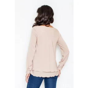 Dámská košile model 16132180 beige - Figl Dámská košile model 16132180 beige - Figl